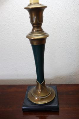 Mid Century Brass Column Table Lamp