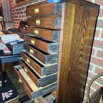 Antique Seed Cabinet 8 Drawers 16"x12"x42"