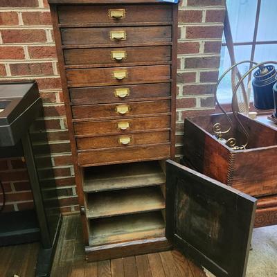 Antique Seed Cabinet 8 Drawers 16"x12"x42"