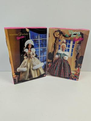 Special Edition Winter Fantasy & Special Edition Winter's Eve Barbies Lot 32