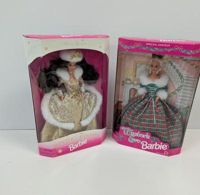 Special Edition Winter Fantasy & Special Edition Winter's Eve Barbies Lot 32