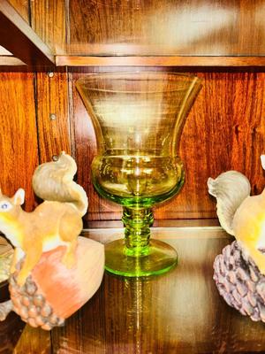 CUTE LITTLE SQUIRRELS, BAMBI AND HIS MAMA AND THAT OTHER ADORABLE LITTLE GUY ALONG WITH SOME GREEN GLASS