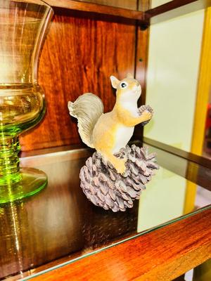 CUTE LITTLE SQUIRRELS, BAMBI AND HIS MAMA AND THAT OTHER ADORABLE LITTLE GUY ALONG WITH SOME GREEN GLASS