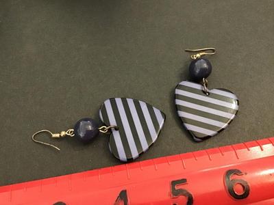 Cute Stripe Heart Earrings