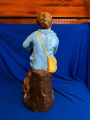 1970’s HOLLAND MOLD CERAMIC STATUE OF A BOY FEEDING HIS DOG