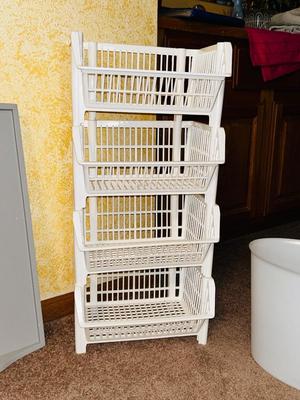 4 TIER BASKET ORGANIZER, LAP AND SERVING TRAYS, CHAIR ARM ORGANIZER AND MORE