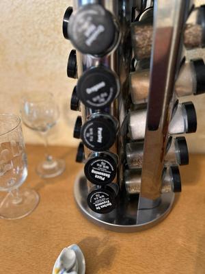 PORCELAIN DUCK MEASURING SPOONS, LAZY SUSAN SPICE RACK, WINE GLASSES AND MORE!