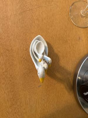 PORCELAIN DUCK MEASURING SPOONS, LAZY SUSAN SPICE RACK, WINE GLASSES AND MORE!