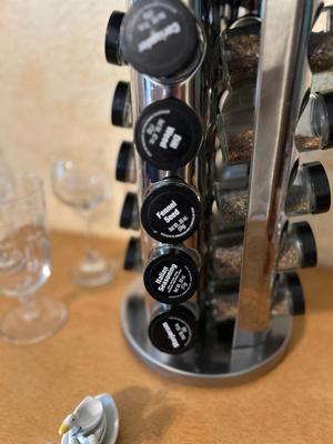 PORCELAIN DUCK MEASURING SPOONS, LAZY SUSAN SPICE RACK, WINE GLASSES AND MORE!