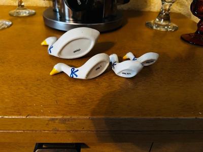 PORCELAIN DUCK MEASURING SPOONS, LAZY SUSAN SPICE RACK, WINE GLASSES AND MORE!