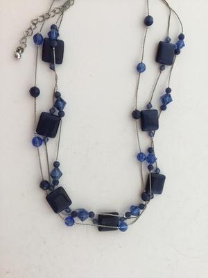 Lia Sophia. Marked blue multilayer necklace