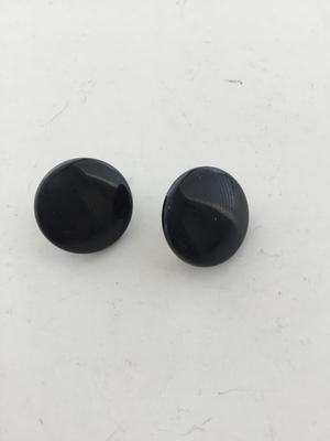 Black round vintage clip on earrings