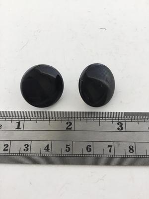 Black round vintage clip on earrings