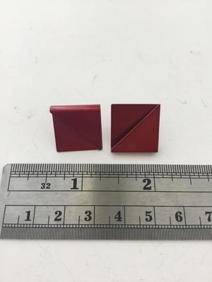 Red fashion square earrings