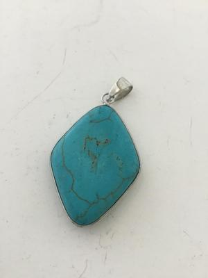 Faux turquoise necklace pendant