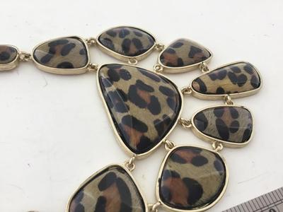 Animal print statement necklace