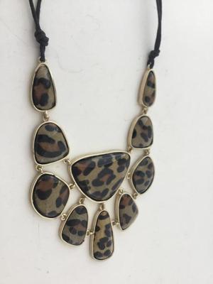 Animal print statement necklace