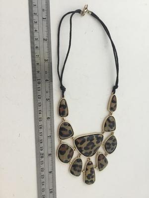 Animal print statement necklace