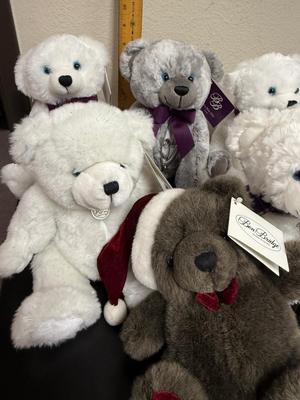 Lot of 6 Ben Bride Benny Teaddy Bears with zippered pouch in stomach