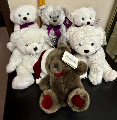 Lot of 6 Ben Bride Benny Teaddy Bears with zippered pouch in stomach