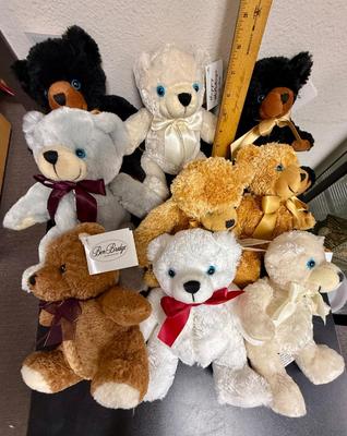 Lot of 9 Ben Bride Benny Teddy Bears with zippered pouch in stomach