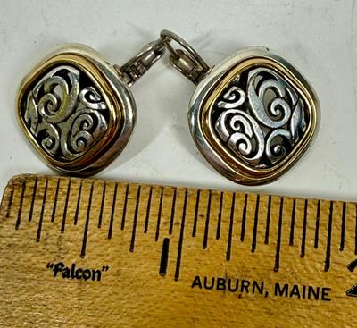 Silver and gold tone earrings
