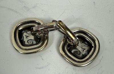 Silver and gold tone earrings