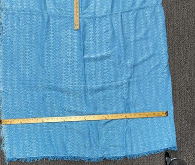 Vintage Peacock Blue Tablecloth 74" x 64"