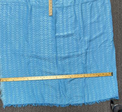Vintage Peacock Blue Tablecloth 74" x 64"
