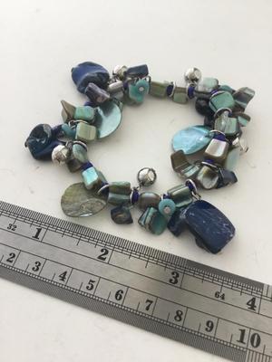 Blue charm dangle fashion stretchy bracelet