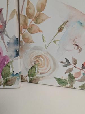 Pair Of Hummingbird Paintings On Canvas 19 3/4" x 19 3/4"