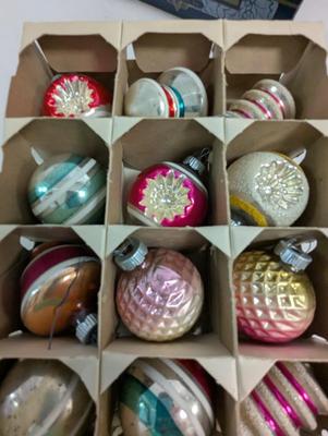 Vintage Christmas Ornaments Kringle Glass Santa Land Shiny Brite