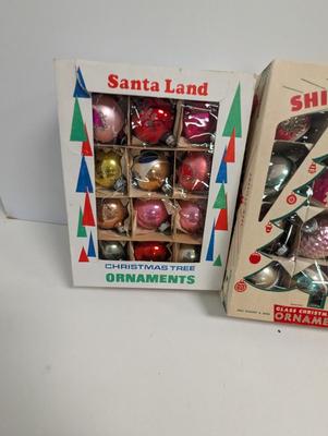 Vintage Christmas Ornaments Kringle Glass Santa Land Shiny Brite