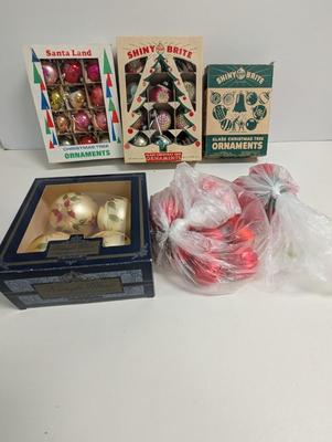 Vintage Christmas Ornaments Kringle Glass Santa Land Shiny Brite