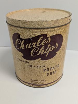 Vintage Charles Chips Metal Can