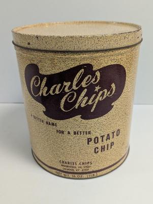 Vintage Charles Chips Metal Can