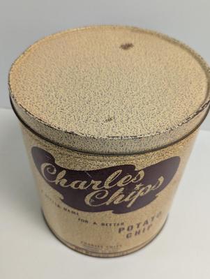 Vintage Charles Chips Metal Can