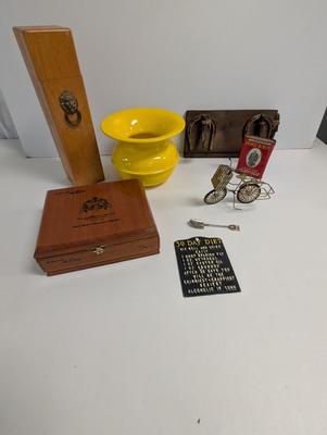 Misc Decor Match Box Arturo Fuente Cigar Box Vintage Metal Spittoon