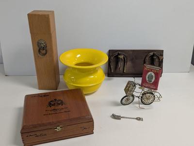 Misc Decor Match Box Arturo Fuente Cigar Box Vintage Metal Spittoon