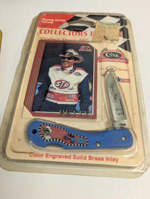 NASCAR Collection Kulwicki & Petty Pocket Knives Gordon Book Matches Acrylic National Corvette Plaque
