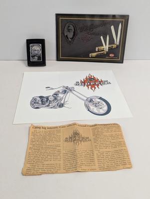 Zippo Case XX Lighter & Motorcycle Chopper Graphics