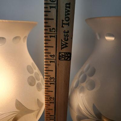 Pair Vintage Table Lamps w Crystal Prisms