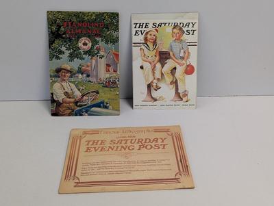 1914-1925 Stanolind Almanac Pamphlet & Saturday Evening Post Advertising Cards