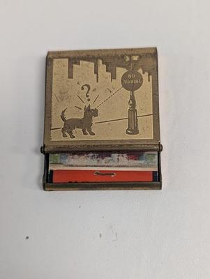 Vintage 1946-1951 Scottie Dog No Parking Match Safe Perpetual Calendar