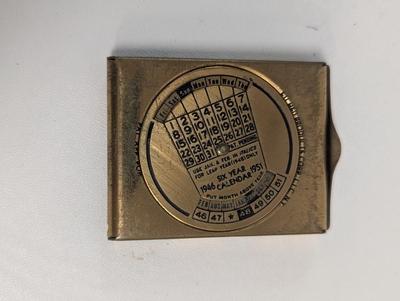 Vintage 1946-1951 Scottie Dog No Parking Match Safe Perpetual Calendar