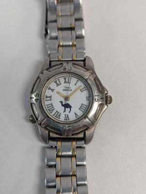 Vintage Timex Indiglo Ladies Two-Tone Camel Bucks Quartz Analog Watch