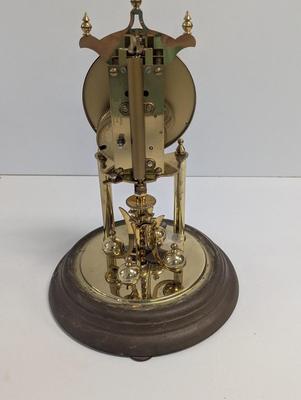 Vintage Kundo Clock Made In West Germany Glass Dome With Metal Base