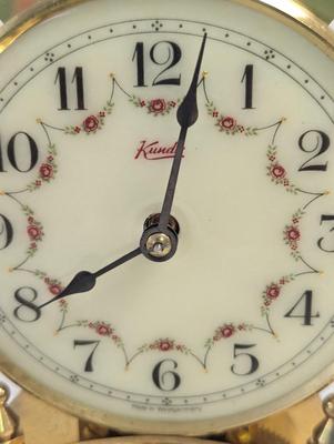 Vintage Kundo Clock Made In West Germany Glass Dome With Metal Base