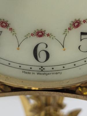 Vintage Kundo Clock Made In West Germany Glass Dome With Metal Base