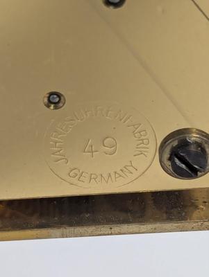 Vintage Schatz Jahresuhrenfabrik Germany Clock Model #49 For Parts Or Repair.